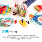 Nom Nom Kids Reusable Food Pouches 140ml Animal Pouches 4 Pack