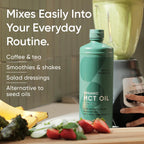 Sports Research Organic MCT Oil - Keto & Vegan MCTs C8, C10 from Coconuts - Fatty Acid Brain & Body Fuel, Non-GMO & Gluten Free - Flavorless Oil, Perfect in Coffee, Tea & Protein Shakes - 32 oz