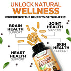 Turmeric Curcumin 1950mg – 95% Curcuminoids, Organic Turmeric & Ginger, BioPerine | 240 Capsules