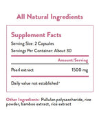 Organic Pearl Powder Capsules 1500mg | Skin Radiance, Eye Wellness & Nails | 60 Capsules