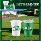 Norme 48 Pcs Masters Golf Party Cups – 16 oz Disposable Green & White Golf Ball Design