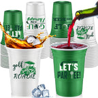 Norme 48 Pcs Masters Golf Party Cups – 16 oz Disposable Green & White Golf Ball Design