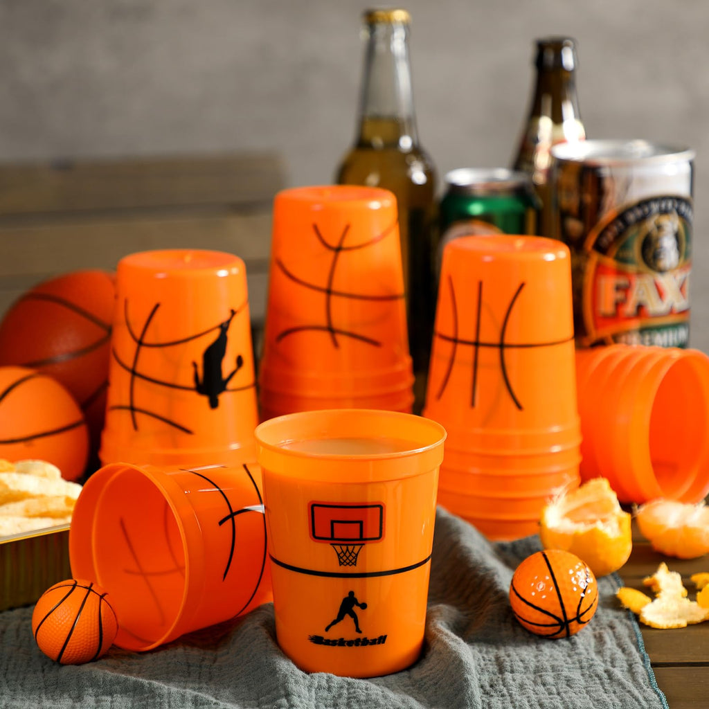 Norme 24-Pack Basketball Cups – 16 oz Reusable Party Tableware for Sports Events