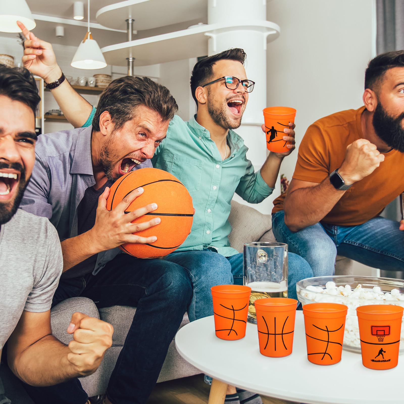 Norme 24-Pack Basketball Cups – 16 oz Reusable Party Tableware for Sports Events