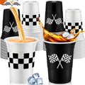 Norme 48 Pcs Checkered Cups – 16 oz Disposable Race Car Cups for Racing Themed Parties