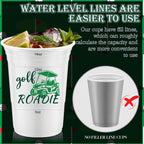 Norme 48 Pcs Masters Golf Party Cups – 16 oz Disposable Green & White Golf Ball Design