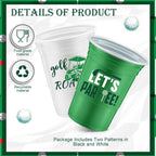 Norme 48 Pcs Masters Golf Party Cups – 16 oz Disposable Green & White Golf Ball Design