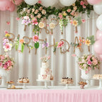 Norme 2 Pcs Wildflower Birthday Banner – Metal 3D Flower Garland for Spring Parties & Milestone Celebrations