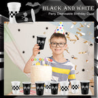 Norme 48 Pcs Checkered Cups – 16 oz Disposable Race Car Cups for Racing Themed Parties