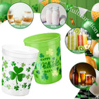 Norme 24 Pcs St Patrick's Day Plastic Cups – Reusable 16oz Shamrock Design for Parties