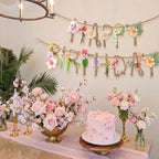 Norme 2 Pcs Wildflower Birthday Banner – Metal 3D Flower Garland for Spring Parties & Milestone Celebrations