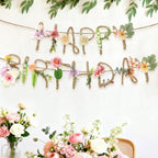 Norme 2 Pcs Wildflower Birthday Banner – Metal 3D Flower Garland for Spring Parties & Milestone Celebrations