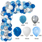 NORTHERN BROTHERS 16ft Balloon Arch Kit – 117 Balloons, Blue, White & Silver