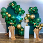 Green and Gold Balloons Set – 50 Pcs, 12in Dark Green & Metallic Gold | NOT HOME