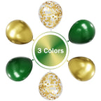 Green and Gold Balloons Set – 50 Pcs, 12in Dark Green & Metallic Gold | NOT HOME
