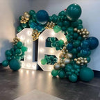 Green and Gold Balloons Set – 50 Pcs, 12in Dark Green & Metallic Gold | NOT HOME