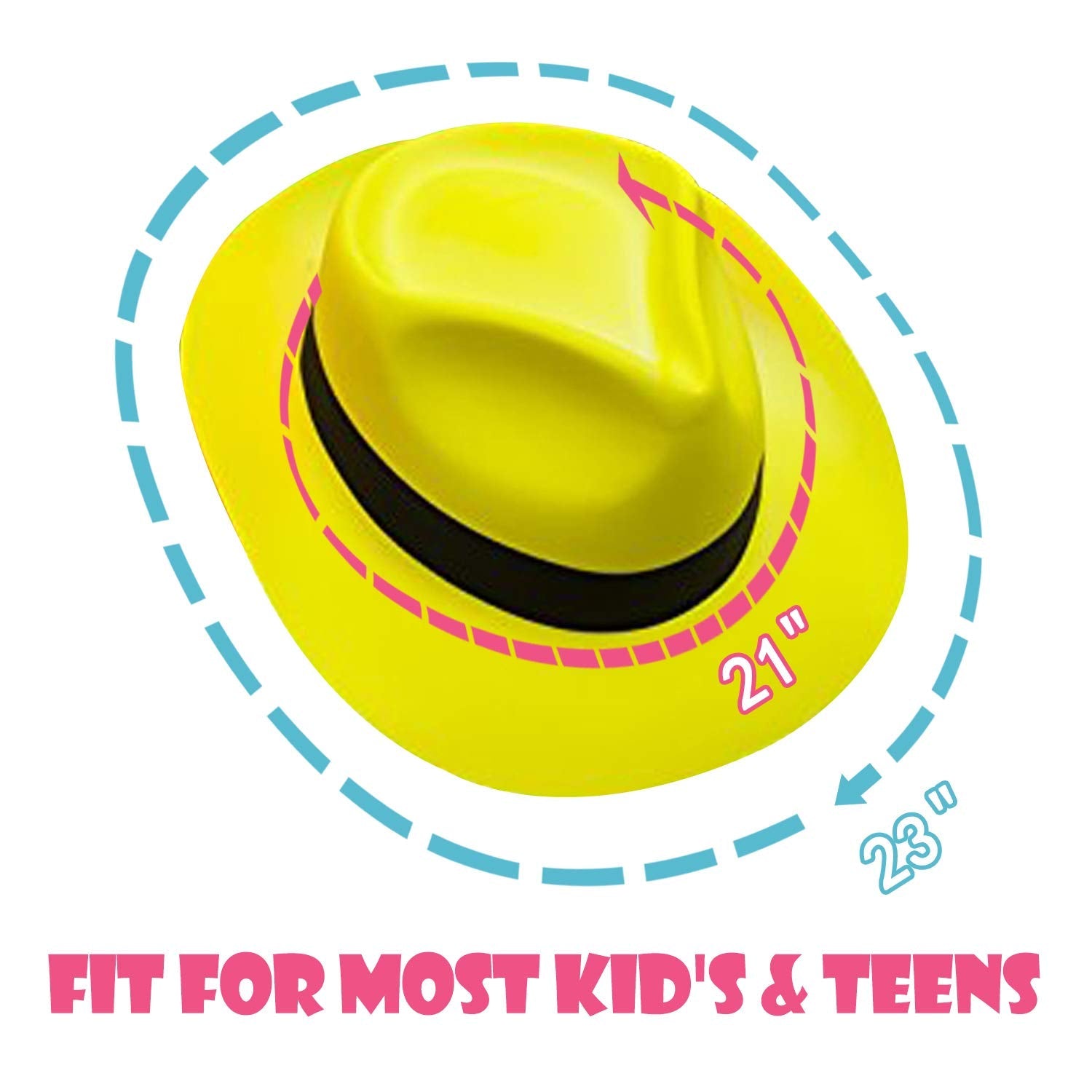 Novelty Place 24Pcs Neon Glow Party Hats - Mafia Fedora Style, UV Blacklight