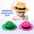 Novelty Place 24Pcs Neon Glow Party Hats - Mafia Fedora Style, UV Blacklight