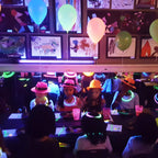 Novelty Place 24Pcs Neon Glow Party Hats - Mafia Fedora Style, UV Blacklight
