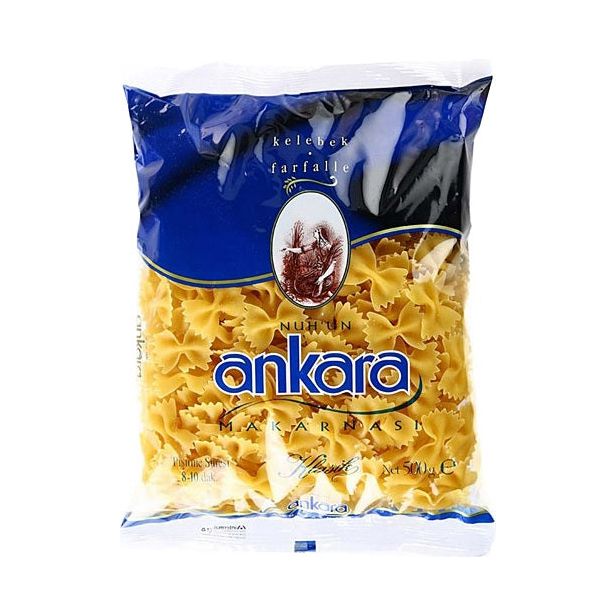 Nuhun Ankara Farfalle Tonde Kelebek Pasta Pack 500g