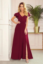 Numoco maroon color cocktail dress
