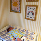 Anti-Roll Wedge Baby Changing Mat - Blue Harlequin