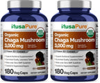 NusaPure Chaga 20:1 Extract – 150 mg (3000 mg) per Capsule, 180 Count, USDA Organic, Vegan, Non-GMO, Pack of 2