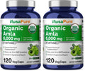 NusaPure Bio Amla Kapseln 10:1 Extrakt – 6000mg Amla pro Portion | 120 pflanzliche Kapseln | 2er-Pack | USDA, Vegan, Gentechnikfrei