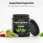 NutraChamps Super Greens Pulver – Premium 255 g unaromatisiert | Über 20 Bio-Grünpflanzen, Spirulina & Chlorella