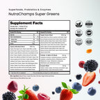 NutraChamps Super Greens Powder Berry 9.0 oz – Premium Organic Green Superfood with Probiotics