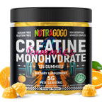 NUTRAGOGO Kreatin-Monohydrat-Gummis für Männer & Frauen – 5g pro Portion – Zuckerfrei, Vegan, Bio-Elektrolyt-Kaubonbons, 135 Stück
