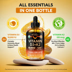 Vitamin D3 K2 USDA Organic Drops – 10,000 IU D3 + 120 mcg MK-7