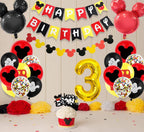 Nyhpar Cartoon Mouse 3rd Birthday Decorations | 3 Years Old Boy Party Supplies