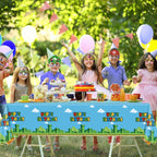 Nyhpar 3Pcs Video Game Tablecloths – Super Bros Disposable Covers 86.6 x 51.2 in