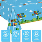Nyhpar 3Pcs Video Game Tablecloths – Super Bros Disposable Covers 86.6 x 51.2 in