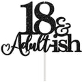 Oarkive Black Glitter 18th Birthday Cake Topper – Durable, Reusable 18th Birthday Decor