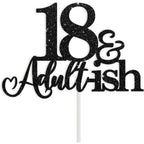 Oarkive Black Glitter 18th Birthday Cake Topper – Durable, Reusable 18th Birthday Decor