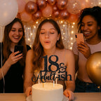 Oarkive Black Glitter 18th Birthday Cake Topper – Durable, Reusable 18th Birthday Decor