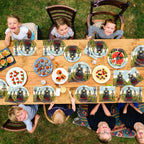 OBUSATT 96 Pcs Train Party Supplies – Steam Train Plates, Napkins & Forks Set for Baby Showers & Birthdays