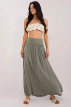 Och Bella smooth, solid material casual maxi skirt