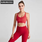 ODM Red Open Back Fitness Top Hook and Eye Closure Sports Women Yoga Bra