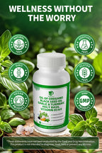 Organic Oil of Oregano Capsules with Black Seed Oil, Garlic, Turmeric, Holy Basil, Vitamin D3, E & Black Pepper – 4 Month Supply (Vegan, Non-GMO)