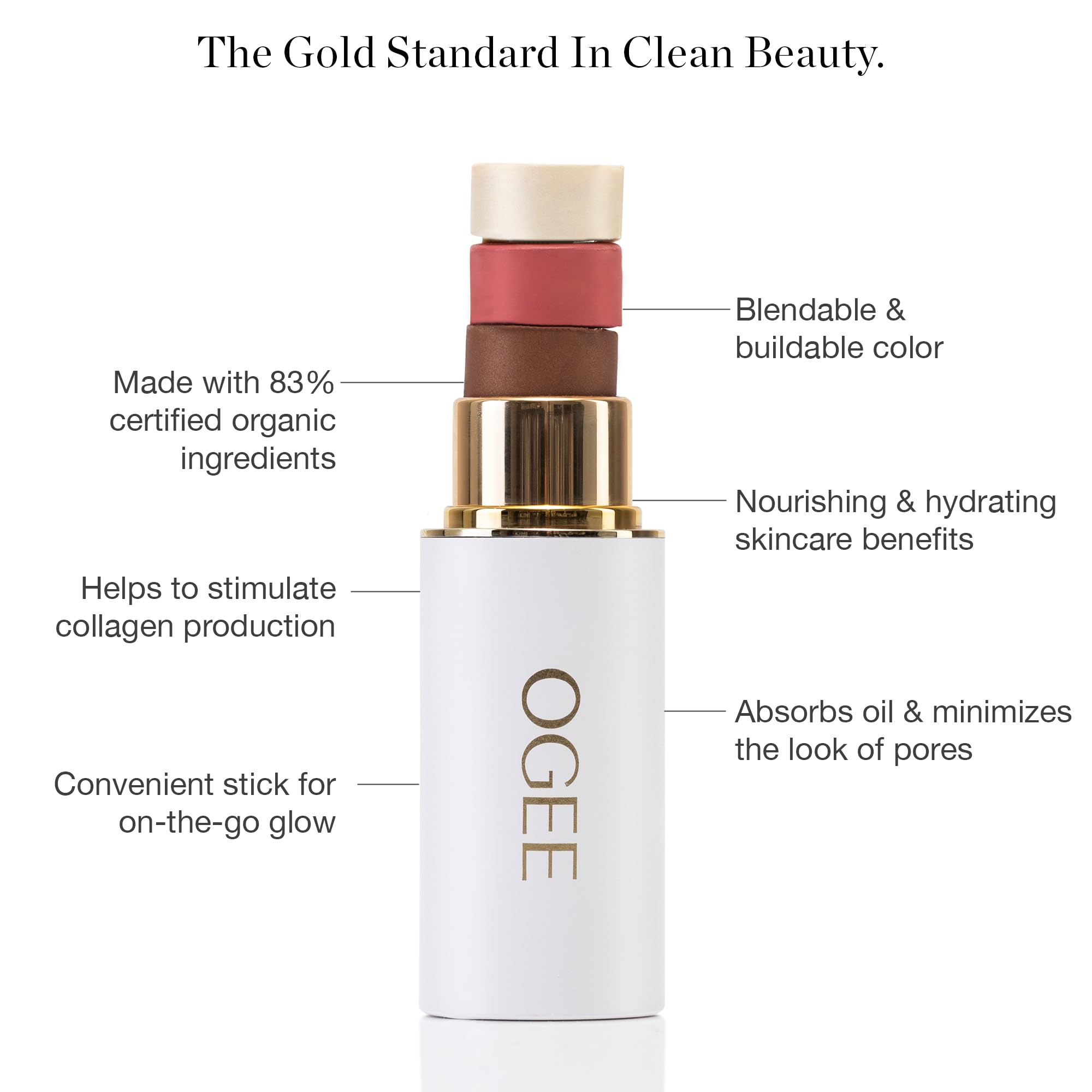 Ogee Sculpted Face Stick Citrine – Certified Organic Bronzer & Highlighter