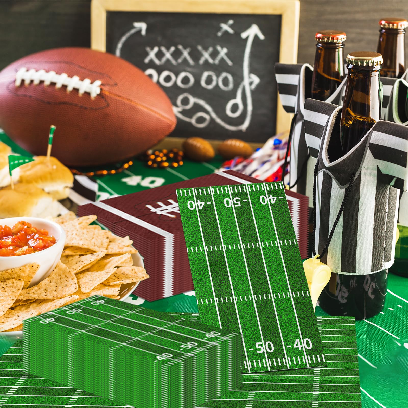 OGMOGKW Football Napkins – 50 Sheet Disposable Party Napkins for Tailgate & Game Day