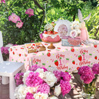 OGMOGKW Berry First Birthday Tablecloth Set – 3pc Strawberry Theme for Girl Baby Shower