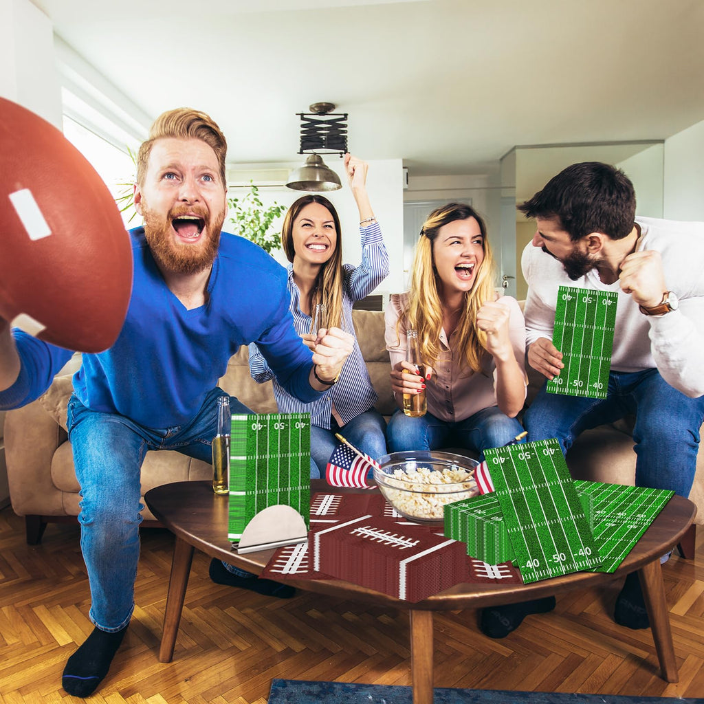 OGMOGKW Football Napkins – 50 Sheet Disposable Party Napkins for Tailgate & Game Day