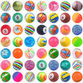 Ohanniewa 50 Pieces 27 mm Mixed Pattern Colorful Bouncy Balls – Kids Party Favors & Classroom Prizes