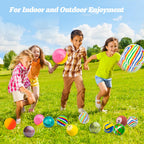 Ohanniewa 50 Pieces 27 mm Mixed Pattern Colorful Bouncy Balls – Kids Party Favors & Classroom Prizes