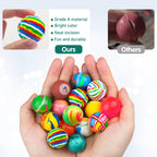 Ohanniewa 50 Pieces 27 mm Mixed Pattern Colorful Bouncy Balls – Kids Party Favors & Classroom Prizes