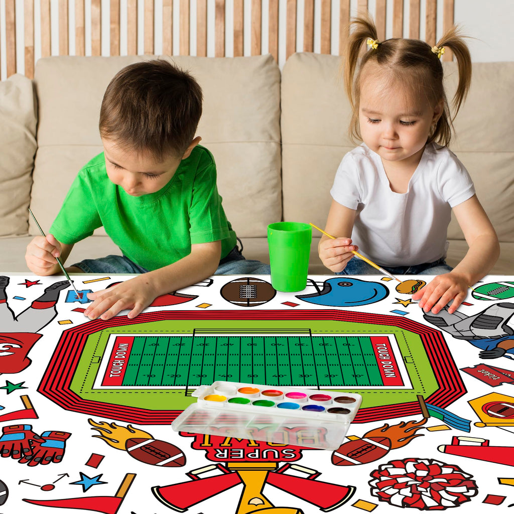 OHOME Football Giant Coloring Poster - 30 x 72 Inch Tablecloth & Party Banner